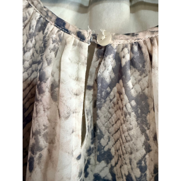 Women's Japna Blouse S Beige Gray Snake Print Long Sleeve - Picture 2 of 5